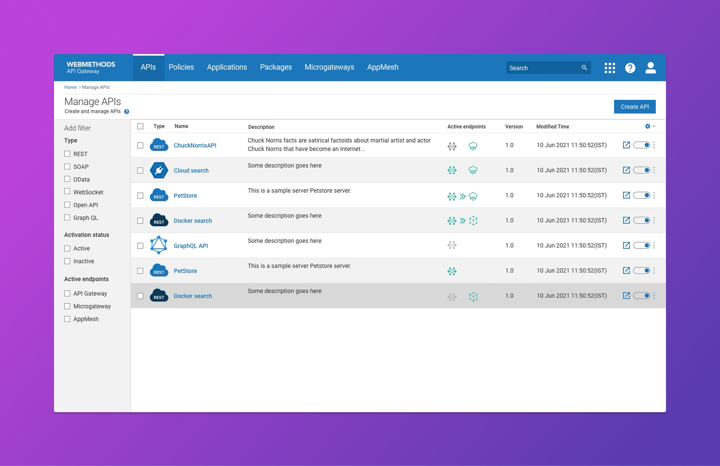 webMethod API Gateway